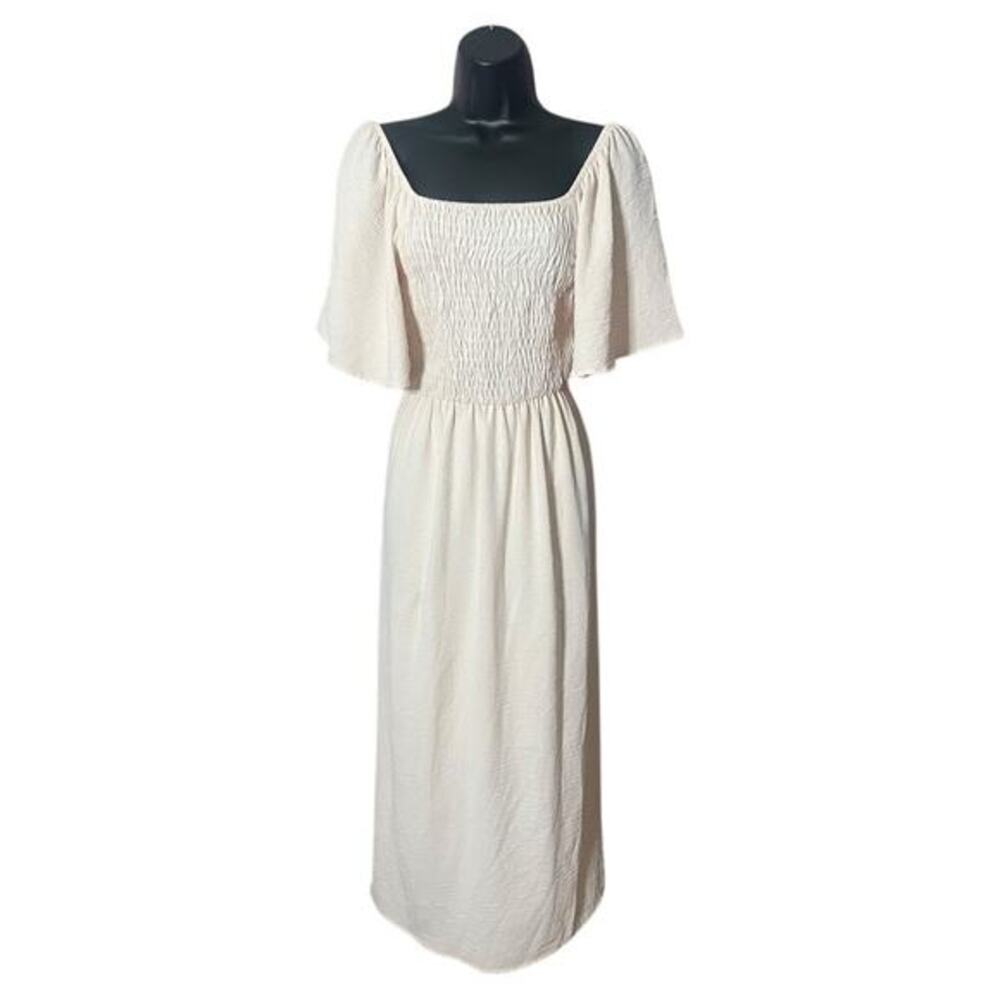 BOBEAU Size S $78 Mathilde Smocked Midi Dress‎ Boho Cottagecore Spring Fling